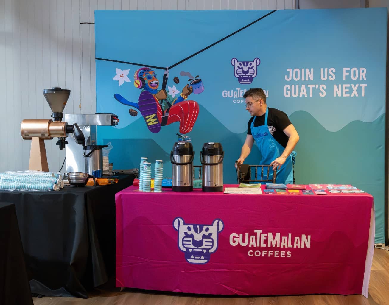 Une photo de l'exposition sur le café guatémaltèque