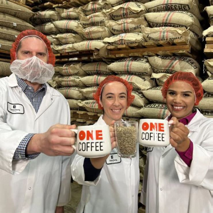 Canterbury Coffee: Certified with Purpose 4 - Coffee Association of Canada Canterbury 3 ppl holdng mugs - Coffee Association of Canada